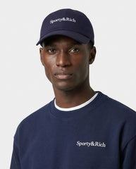 Serif Logo Hat - Navy/White Sporty & Rich For Sale