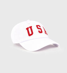 USA Hat - White/Sports Red/ Navy Sporty & Rich For Sale