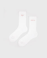 Juicy Script Sock - White/Rose Sporty & Rich Sale