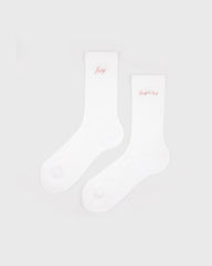 Juicy Script Sock - White/Rose Sporty & Rich Sale