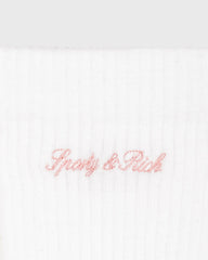 Juicy Script Sock - White/Rose Sporty & Rich Sale