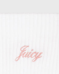 Juicy Script Sock - White/Rose Sporty & Rich Sale
