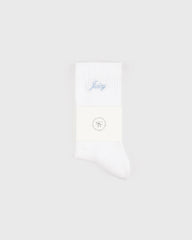 Juicy Script Sock - White/Sky Blue Sporty & Rich Online