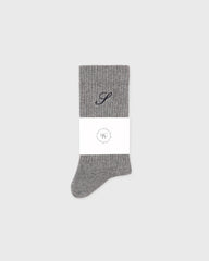 S Logo Wide Rib Cotton Socks - Heather Gray Sporty & Rich For Sale