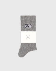 S&R Ivy Socks - Heather Gray/Navy Sporty & Rich Discount