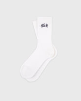 S&R Ivy Socks - White/Navy Sporty & Rich For Sale