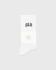 S&R Ivy Socks - White/Navy Sporty & Rich For Sale