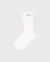 Signature Logo Rib Socks - White Sporty & Rich Sale