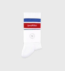 Serif Logo Socks - White/Team Blue/Ruby Sporty & Rich Outlet