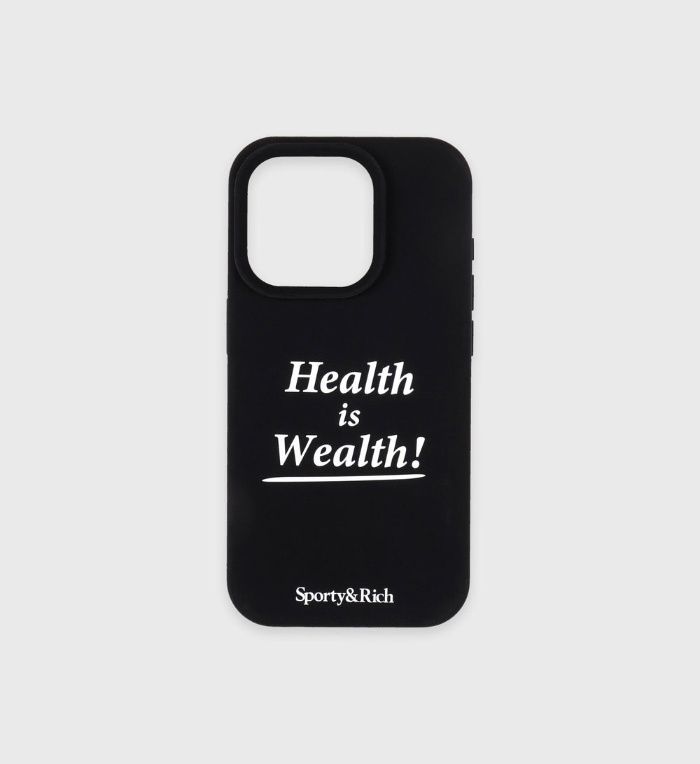 Health is Wealth iPhone Case - Black Sporty & Rich Sale