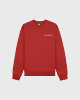 Serif Logo Embroidered Crewneck - Faded Merlot/White Sporty & Rich Outlet