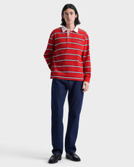 S&R Nautical Rugby Polo Men - Ruby/Navy/White Sporty & Rich US