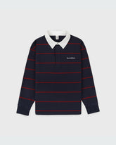 Serif Logo Rugby Polo Men - Dark Navy/White/Merlot Sporty & Rich Sale