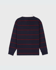 Serif Logo Rugby Polo Men - Dark Navy/White/Merlot Sporty & Rich Sale