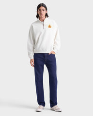 NY Crest Embroidered Quarter zip Men - White Sporty & Rich Online