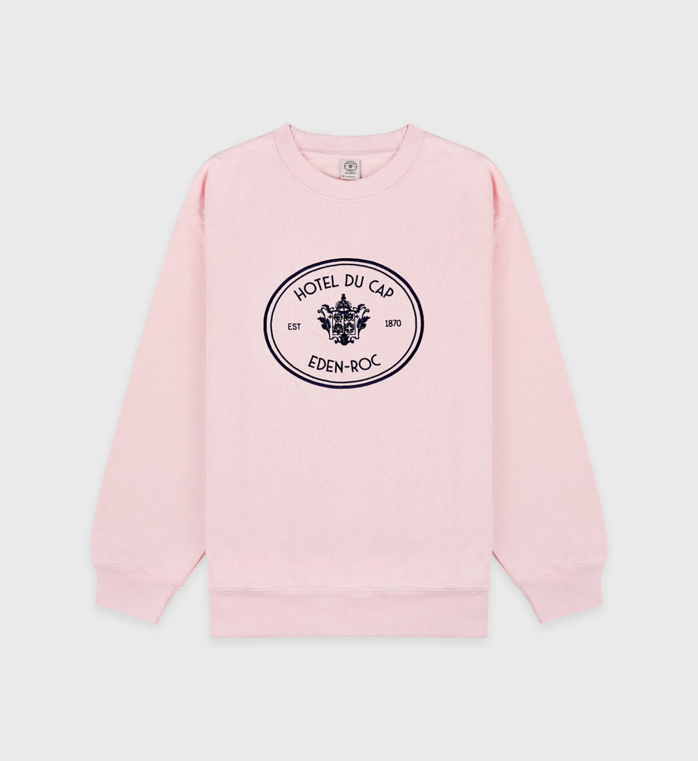 Eden Crest Crewneck - Pink Dolphin/Navy Sporty & Rich Outlet