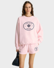 Eden Crest Crewneck - Pink Dolphin/Navy Sporty & Rich Outlet