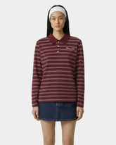 Signature Logo Easy Polo - Bordeaux/White Sporty & Rich Discount