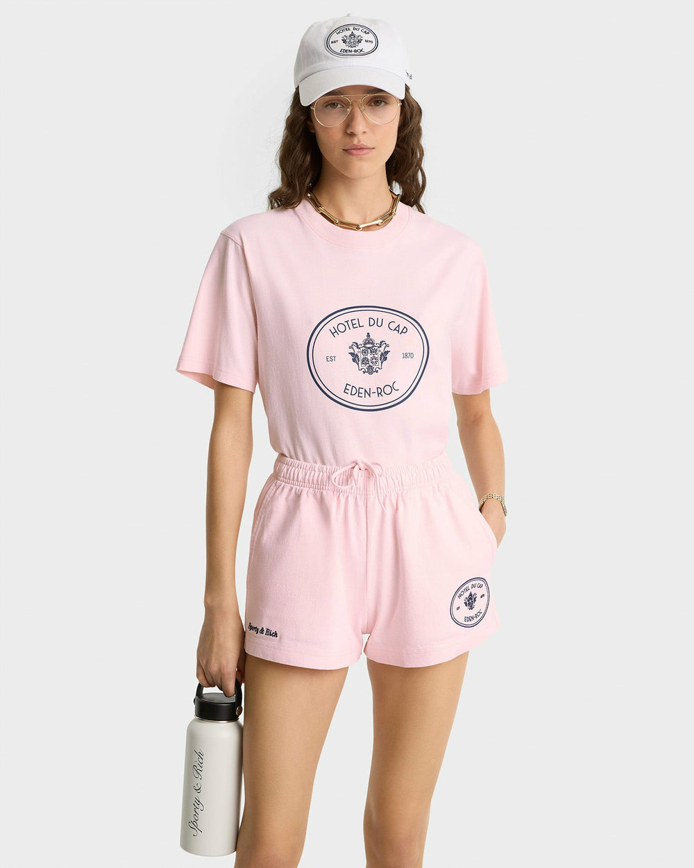 Eden Crest T-Shirt - Pink Dolphin/Navy Sporty & Rich Outlet