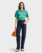 Varsity Crest Soft T-Shirt - Spring Green/White Sporty & Rich Outlet