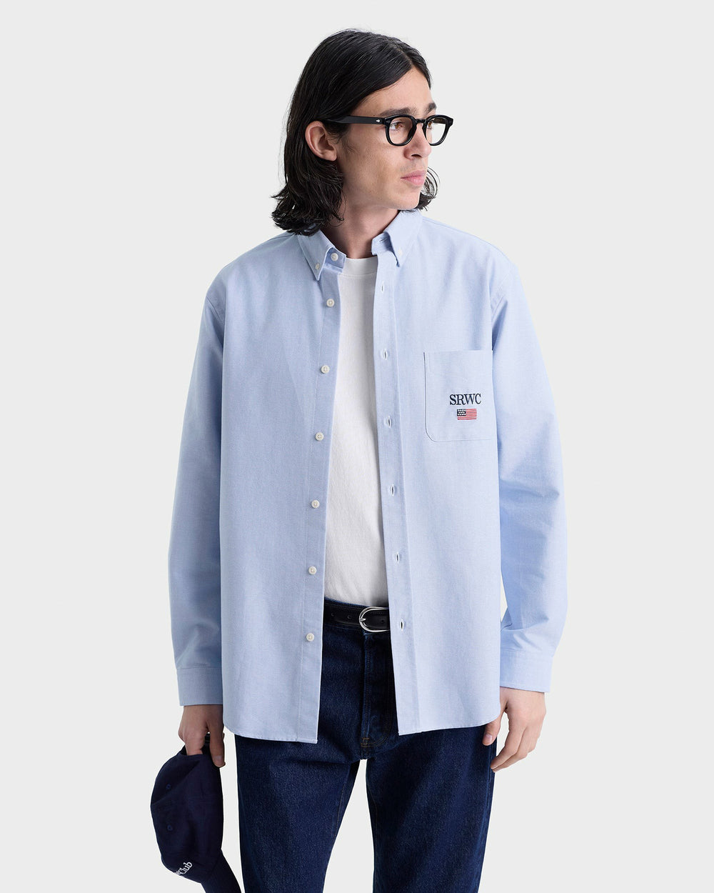 Nautical Oversized Oxford Shirt Men - Blue Sporty & Rich Sale