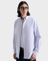 SRC Oversized Oxford Shirt Men - Navy Stripe Sporty & Rich Online