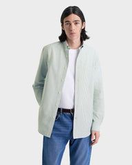 SRC Oversized Oxford Shirt Men - Forest striped Sporty & Rich Discount