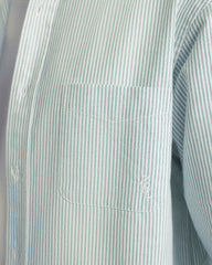 SRC Oversized Oxford Shirt Men - Forest striped Sporty & Rich Discount