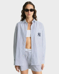 Yankees Serif Oversized Shirt - Navy Striped Sporty & Rich For Sale