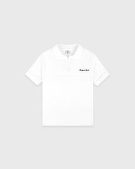 Signature Logo Kids Terry Polo - White/Light Navy Sporty & Rich Outlet