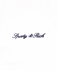 Signature Logo Kids Terry Polo - White/Light Navy Sporty & Rich Outlet