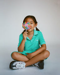 Signature Logo Kids Terry Polo - Amalfi Green/White Sporty & Rich Discount