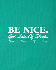 Be Nice Kids Crewneck - Amalfi Green/White Sporty & Rich Outlet