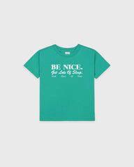 Be Nice Kids T-Shirt - Amalfi Green/White Sporty & Rich US