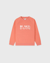 Be Nice Kids Crewneck - Flamingo/White Sporty & Rich Sale