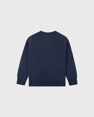 NY Crest Kids Knitted Sweater - Light Navy/White Sporty & Rich Sale