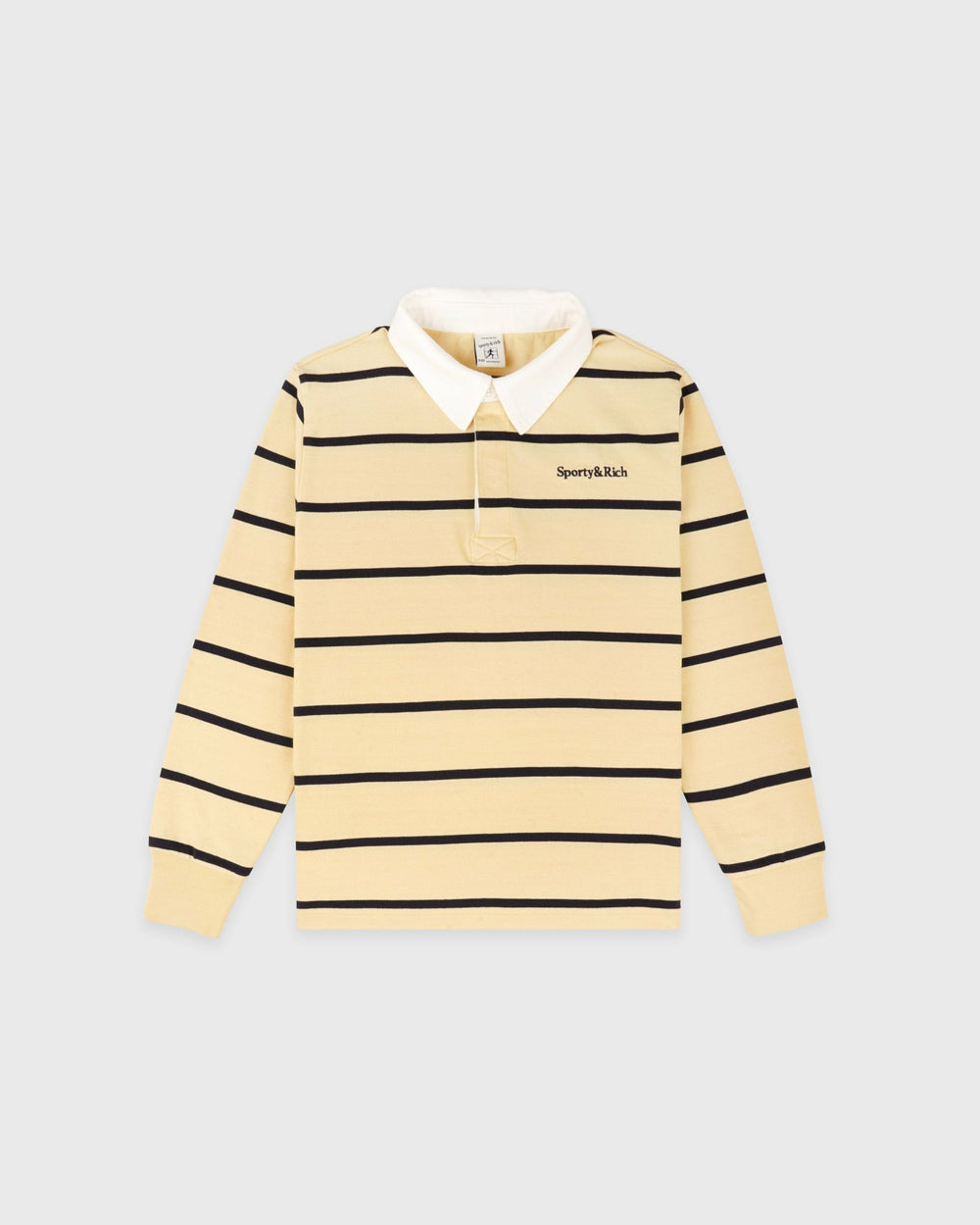 Serif Logo Kids Rugby Polo - Almond/Navy Sporty & Rich Sale