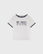 Be Nice Kids Ringer Tee - Heather Gray/Dark Navy Sporty & Rich Discount