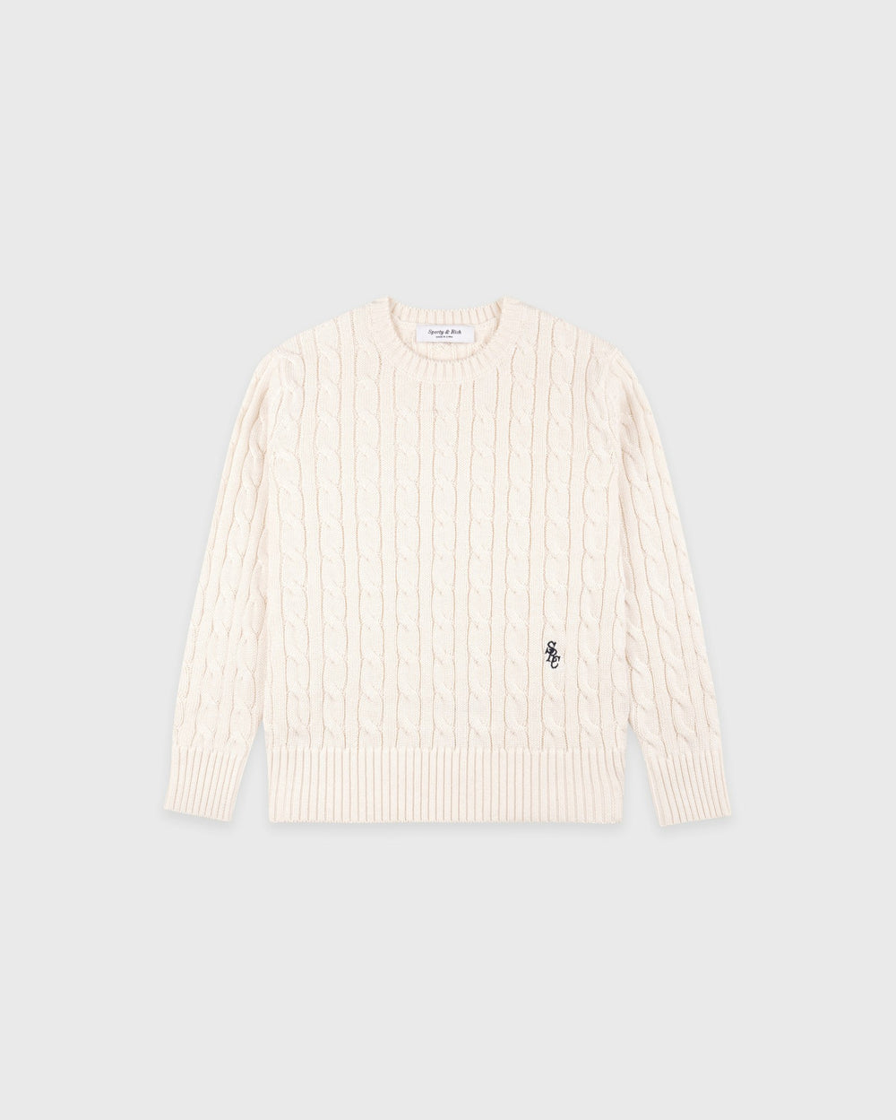 SRC Kids Cableknit Sweater - Ecru Sporty & Rich For Sale