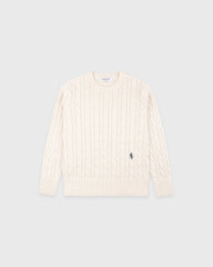 SRC Kids Cableknit Sweater - Ecru Sporty & Rich For Sale