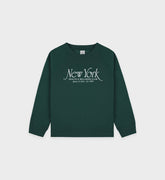 NY 94 Kids Crewneck - Forest/White Sporty & Rich Sale