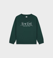 NY 94 Kids Crewneck - Forest/White Sporty & Rich Sale