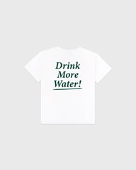 Drink More Water Kids T-Shirt - White/Forest Sporty & Rich Online