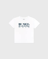 Be Nice Kids T-Shirt - White Sporty & Rich US