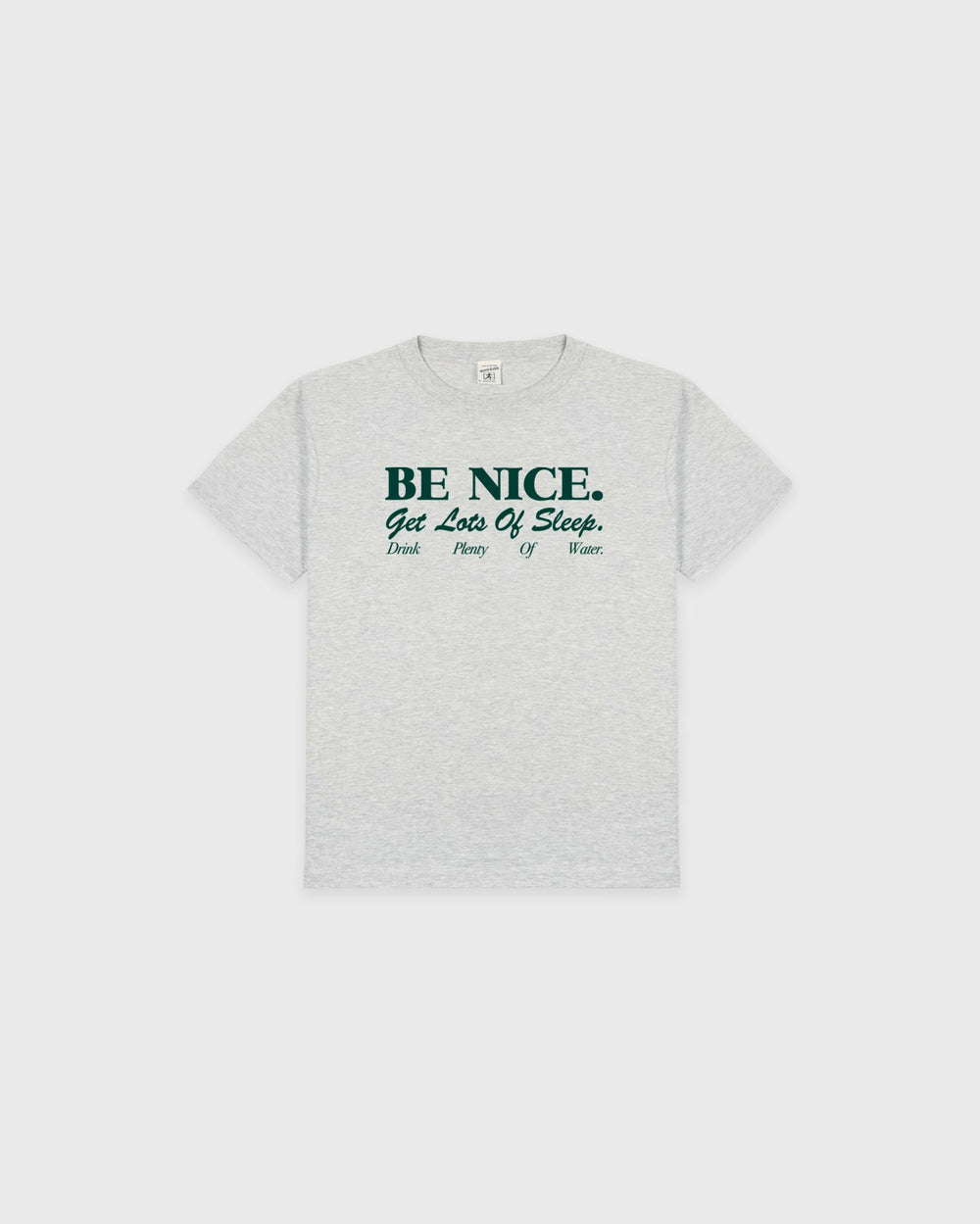 Be Nice Kids T-Shirt - Heather Gray/Forest Sporty & Rich Sale