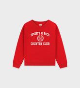 Varsity Crest Kids Crewneck - Ruby/White Sporty & Rich Discount