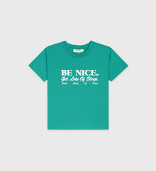 Be Nice Kids T-Shirt - Spring Green Sporty & Rich US