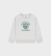 California Emblem Kids Crewneck - Heather Gray/Forest Sporty & Rich US