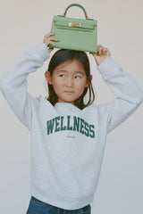 Wellness Ivy Kids Crewneck - Heather Gray/Forest Sporty & Rich Discount