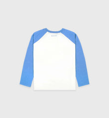 Be Nice Kids Baseball Tee - White/Juniper Sporty & Rich US